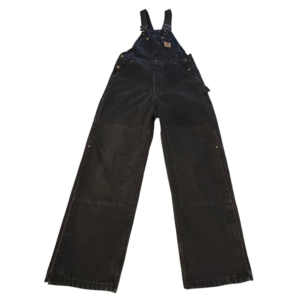 Carhartt R27 MDT Bib Overalls Mens 34x32 Navy Blue Quilt Lined USA Made